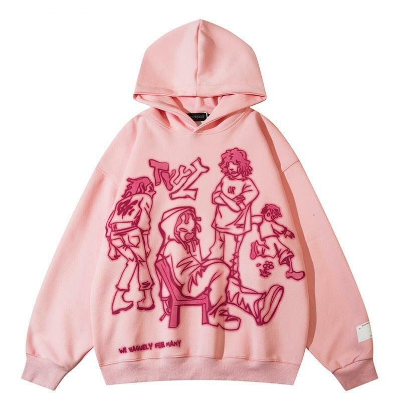 Rakugaki Hoodie - Y2K Summer Grunge, 90s Retro, Pastel Goth, Y2K Club & Party Outfits