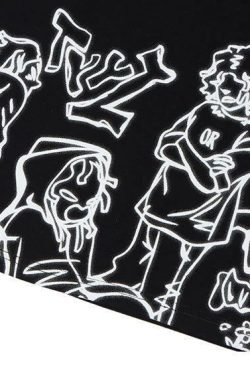 Rakugaki Tee - Y2K Summer Grunge & 90s Retro Fashion, Baby Tees, Y2K Club & Party Outfits