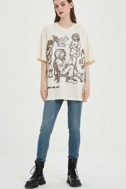 Rakugaki Tee - Y2K Summer Grunge & 90s Retro Fashion, Baby Tees, Y2K Club & Party Outfits
