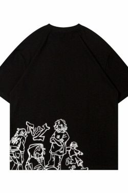 Rakugaki Tee - Y2K Summer Grunge & 90s Retro Fashion, Baby Tees, Y2K Club & Party Outfits
