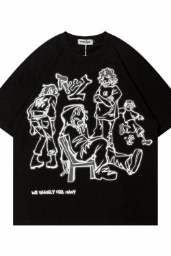 Rakugaki Tee - Y2K Summer Grunge & 90s Retro Fashion, Baby Tees, Y2K Club & Party Outfits