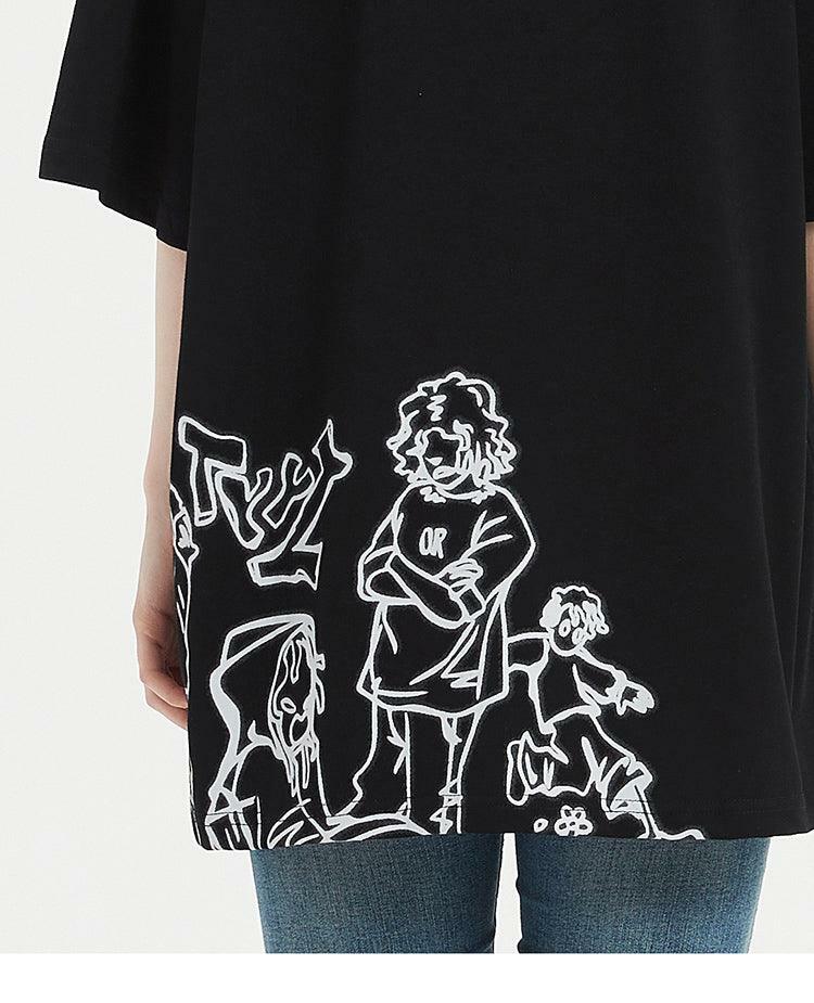 Rakugaki Tee - Y2K Summer Grunge Outfit, 90s Retro Style, Baby Tees, Y2K Popstar Fashion