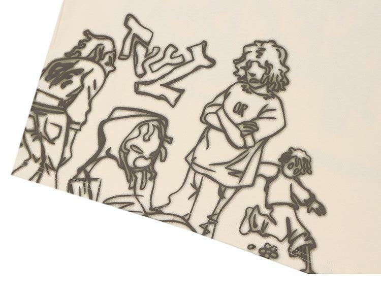 Rakugaki Tee - Y2K Summer Grunge Outfit, 90s Retro Style, Baby Tees, Y2K Popstar Fashion
