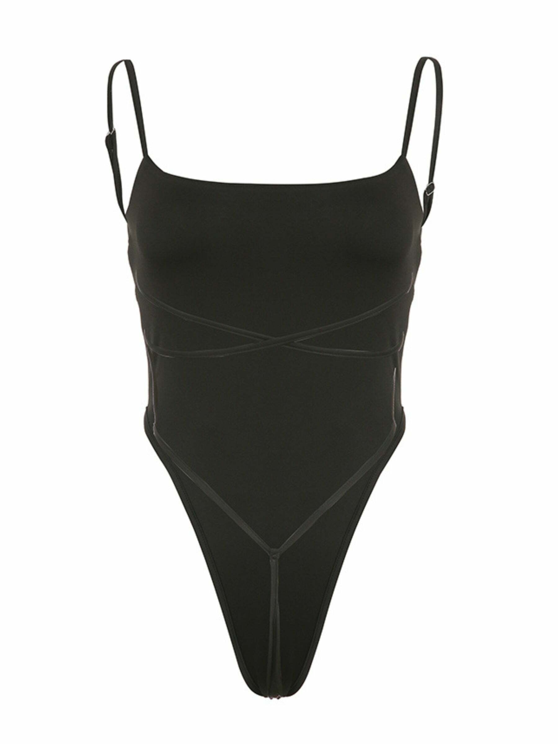 Ramona Backless Strappy Bodysuit - Y2K Summer, 90s Fashion, Grunge, Retro, Pastel Goth, Y
