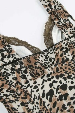 Rayne Leopard Print V-Neck Crop Top - Y2K Summer, 90s Grunge, Retro Party, Y2K Club Outfit