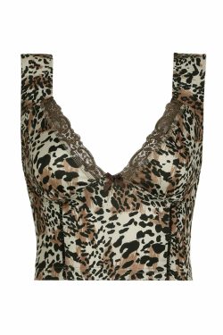 Rayne Leopard Print V-Neck Crop Top - Y2K Summer, 90s Grunge, Retro Party, Y2K Club Outfit
