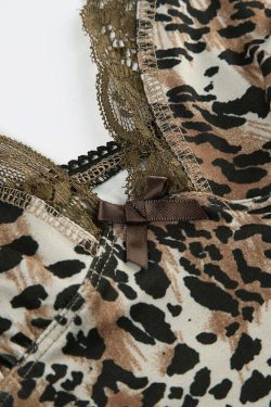 Rayne Leopard Print V-Neck Crop Top - Y2K Summer, 90s Grunge, Retro Party, Y2K Club Outfit