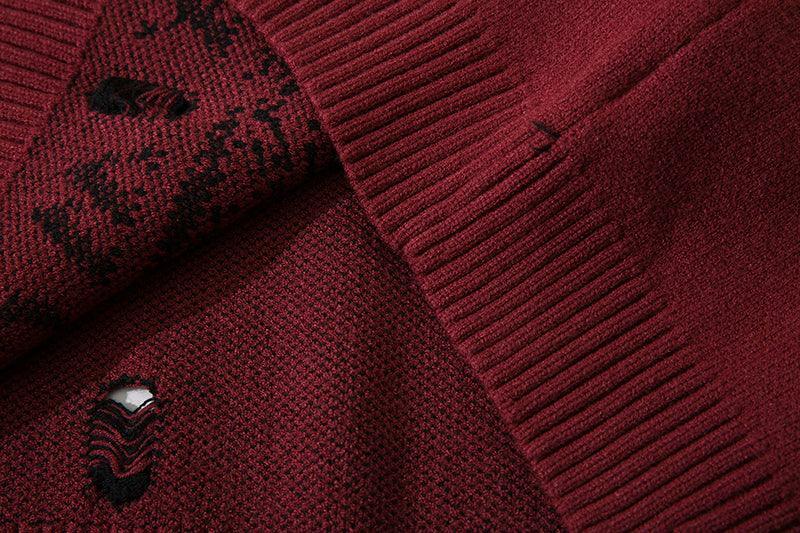 Reaper's Ripped Knit Sweater - Y2K Grunge, 90s Fashion, Retro Style, Gothic Y2K Outfits