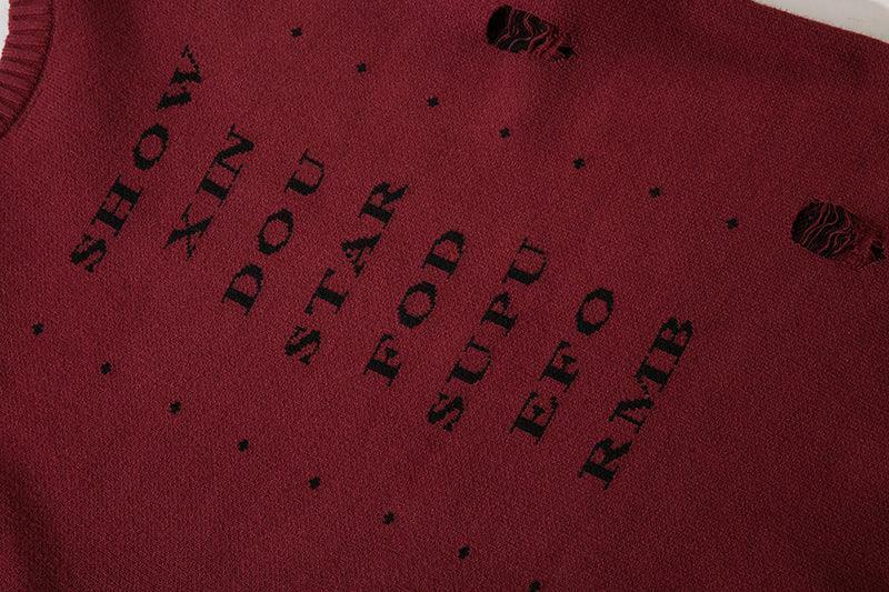 Reaper's Ripped Knit Sweater - Y2K Grunge, 90s Fashion, Retro Style, Gothic Y2K Outfits