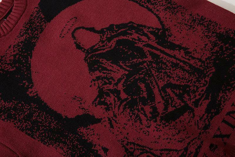 Reaper's Ripped Knit Sweater - Y2K Grunge, 90s Fashion, Retro Style, Gothic Y2K Outfits