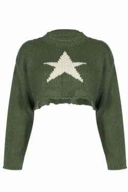 Rebeka Crop Sweater - Y2K Summer Grunge, 90s Retro, Pastel Goth, Y2K Club & Party Out