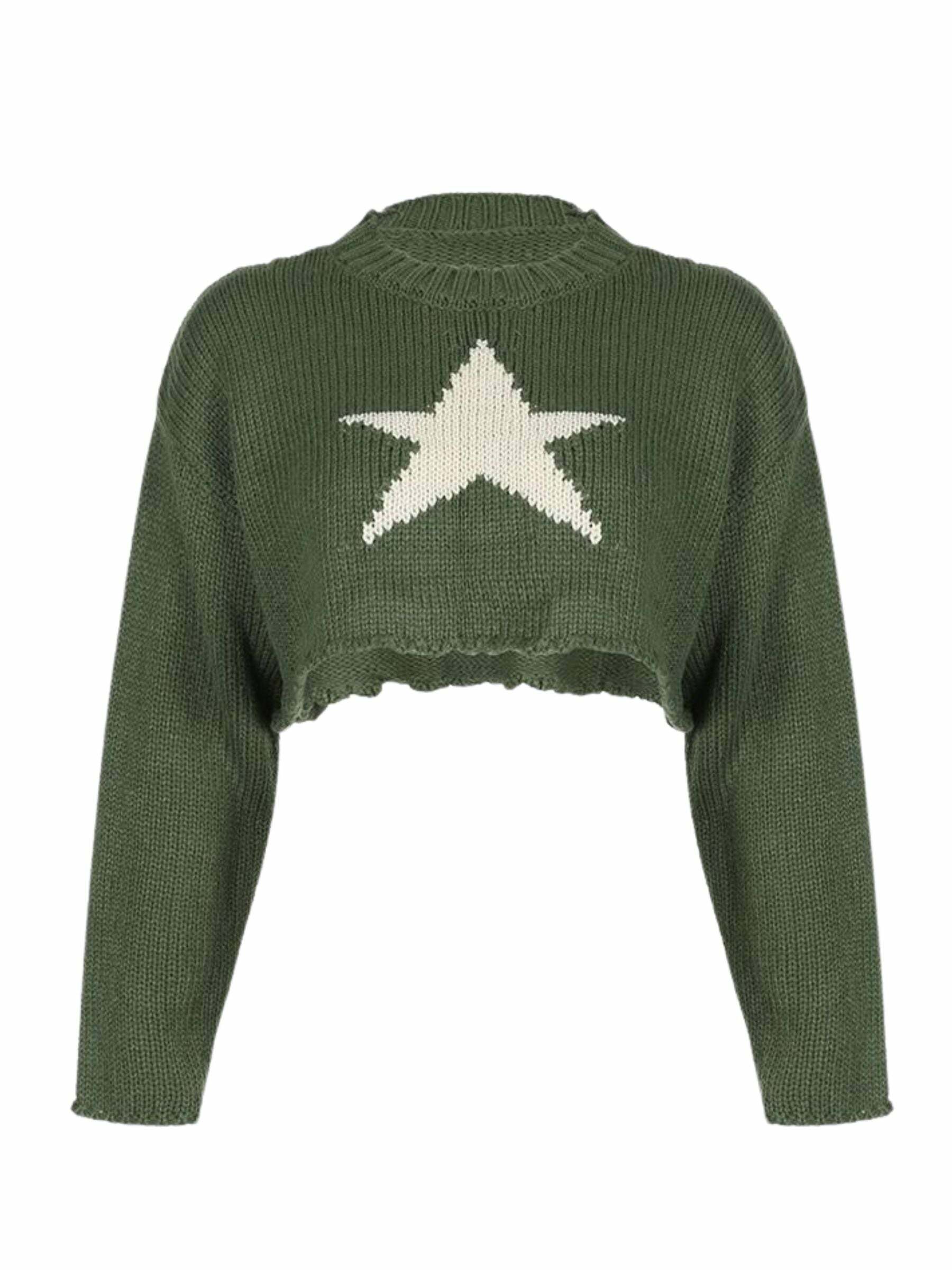 Rebeka Crop Sweater - Y2K Summer Grunge, 90s Retro, Pastel Goth, Y2K Club & Party Out