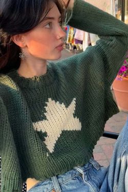 Rebeka Crop Sweater - Y2K Summer Grunge, 90s Retro, Pastel Goth, Y2K Club & Party Out