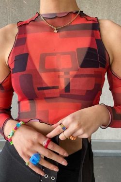 Red Off Shoulder Crop Top - Y2K Summer, 90s Grunge, Retro Party, Y2K Club, Baby Tees Y2