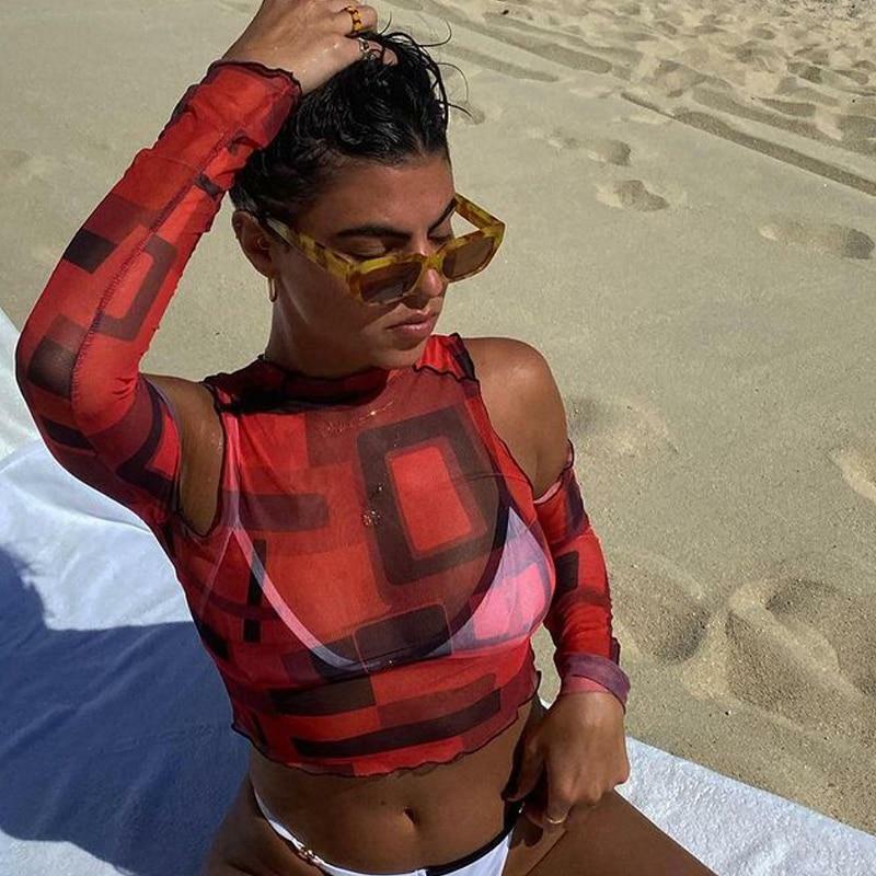 Red Off Shoulder Crop Top - Y2K Summer, 90s Grunge, Retro Party, Y2K Club, Baby Tees Y2