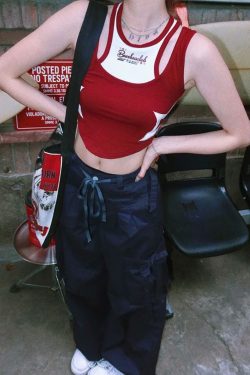 Red Y2K Top - Retro 90s Grunge, Summer Party, Club Outfits, Popstar Style, Baby Tees