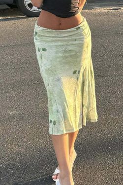 Reece Low Waist Midi Skirt - Y2K Summer Grunge, 90s Fashion, Retro Style, Y2K Party Outfit