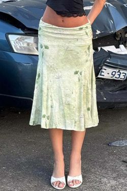 Reece Low Waist Midi Skirt - Y2K Summer Grunge, 90s Fashion, Retro Style, Y2K Party Outfit
