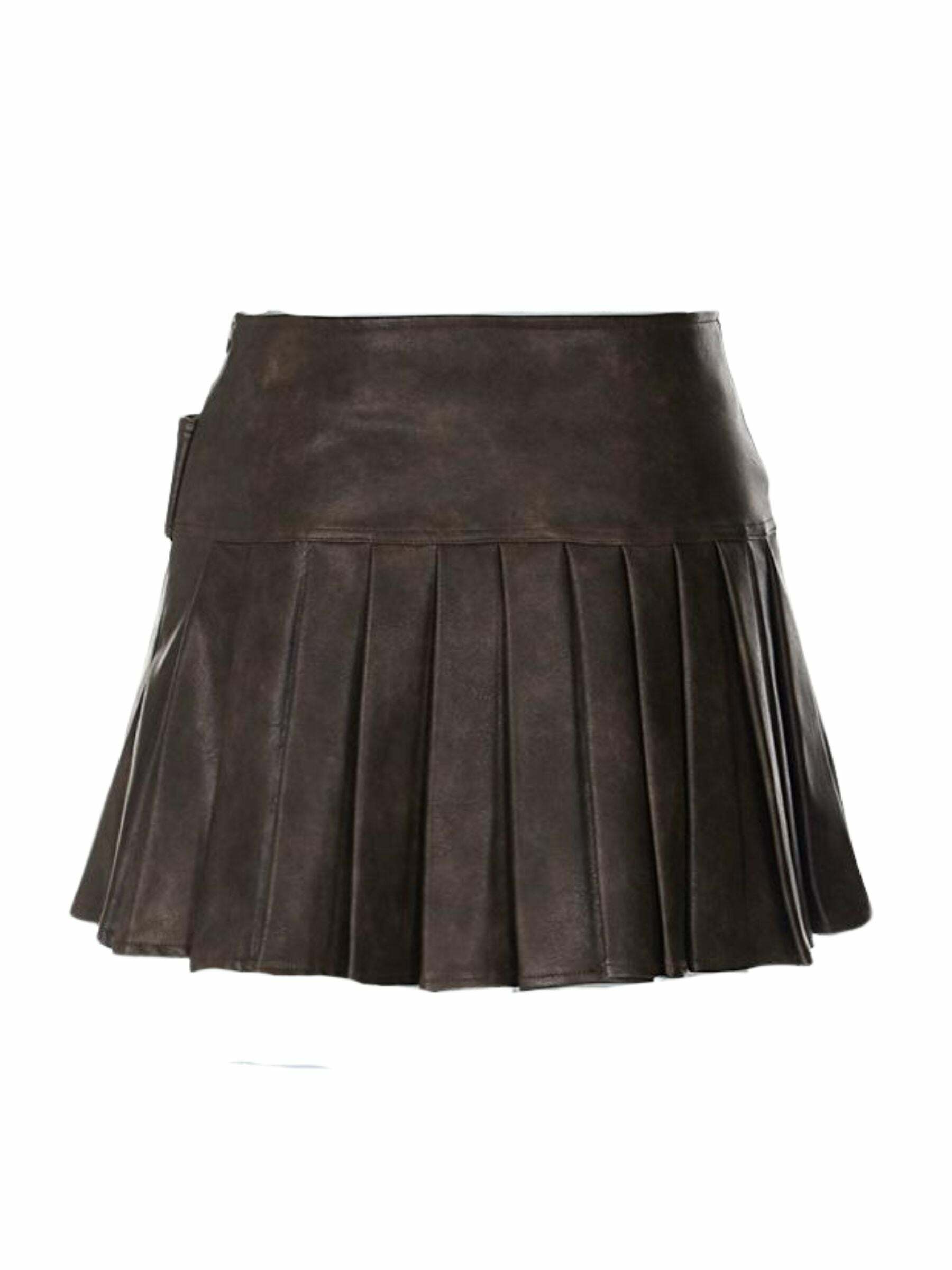 Reem Faux Leather Mini Skirt - Y2K Summer, 90s Grunge, Retro Goth, Y2K Party & Club Outfits