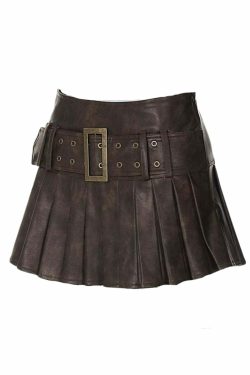 Reem Faux Leather Mini Skirt - Y2K Summer, 90s Grunge, Retro Goth, Y2K Party & Club Outfits