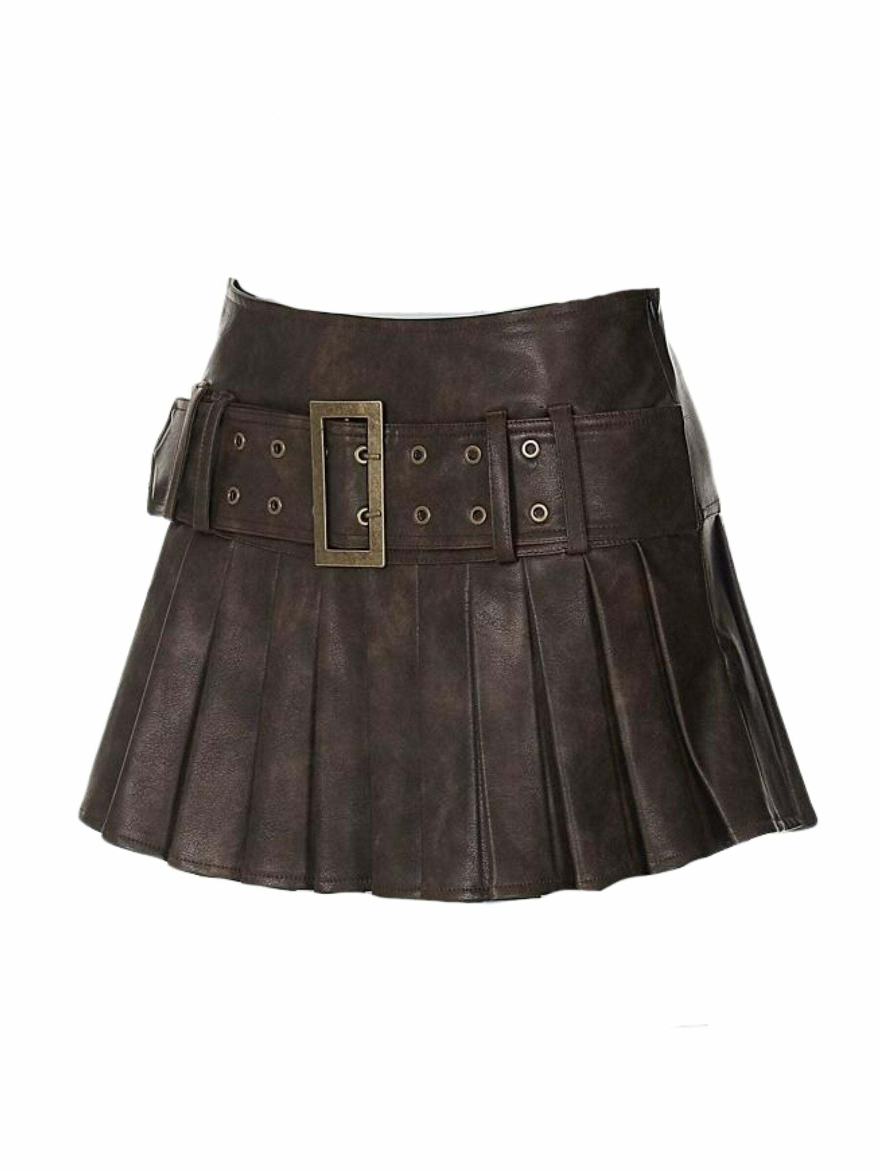 Reem Faux Leather Mini Skirt - Y2K Summer, 90s Grunge, Retro Goth, Y2K Party & Club Outfits