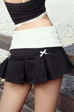 Regan Low Waist Pleated Mini Skirt - Y2K Summer, 90s Grunge, Retro, Pastel Goth, Y2K