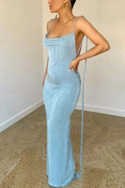 Regina Backless Maxi Dress - Y2K Summer, 90s Grunge, Retro Style, Pastel Goth, Party Outfit
