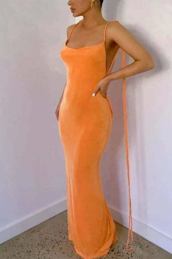 Regina Backless Maxi Dress - Y2K Summer, 90s Grunge, Retro Style, Pastel Goth, Party Outfit