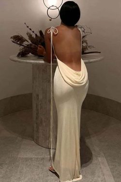 Regina Backless Maxi Dress - Y2K Summer, 90s Grunge, Retro Style, Pastel Goth, Party Outfit