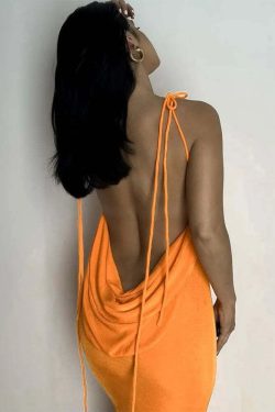 Regina Backless Maxi Dress - Y2K Summer, 90s Grunge, Retro Style, Pastel Goth, Party Outfit