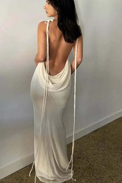 Regina Backless Maxi Dress - Y2K Summer, 90s Grunge, Retro Style, Pastel Goth, Party Outfit