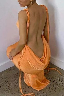 Regina Backless Maxi Dress - Y2K Summer, 90s Grunge, Retro Style, Pastel Goth, Party Outfit