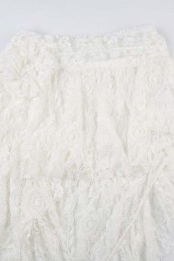 Renee Asymmetric Lace Skirt - Y2K Summer, 90s Grunge, Retro Goth, Y2K Party & Club Outfits