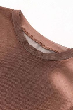 Retro Brown Grunge Long-Sleeve T-shirt - Y2K Summer, 90s Fashion, Gothic Y2K, Y2K Club