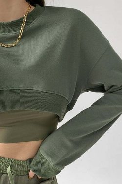Return To My Confident Self Y2K Grunge Long-Sleeved Cropped Sweatshirt - 90s Retro Style