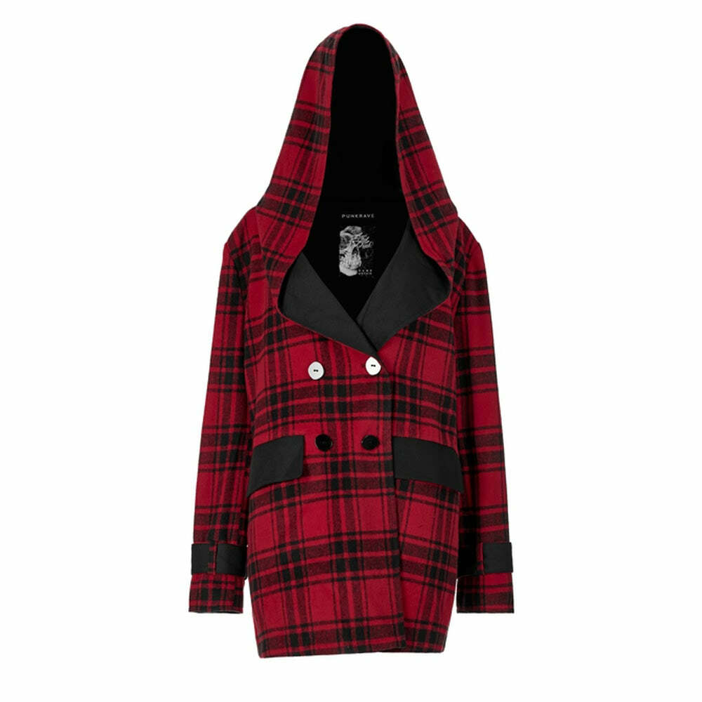 Reversible Punk Plaid Coat - Y2K Grunge, 90s Fashion, Retro Style, Summer Y2K Outfits