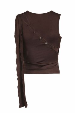 Ridley Asymmetric Top - Y2K Summer Grunge, 90s Retro, Pastel Goth, Y2K Party & Club Outfits