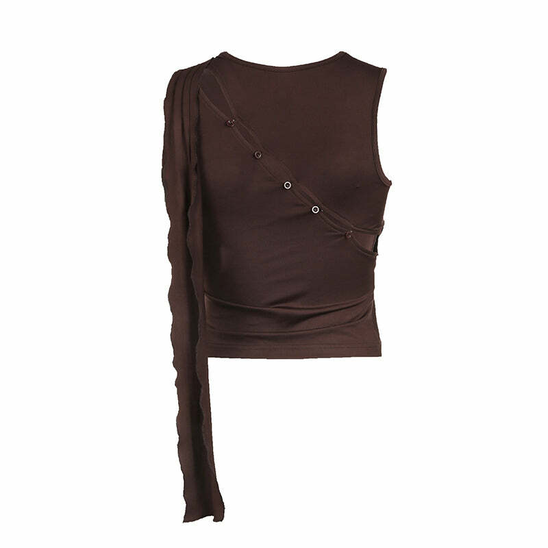 Ridley Asymmetric Top - Y2K Summer Grunge, 90s Retro, Pastel Goth, Y2K Party & Club Outfits