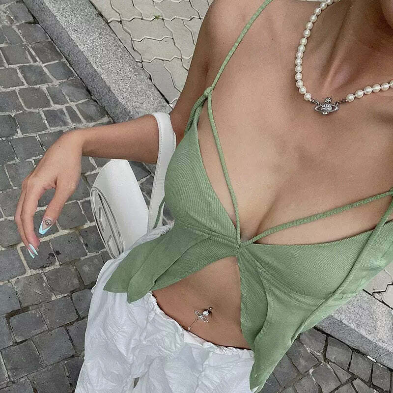 Rita Strappy Crop Top - Y2K Summer Grunge, 90s Fashion, Retro Y2K Party & Club Outfits