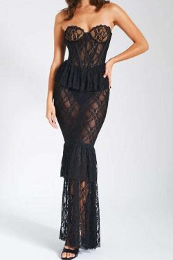 Riva Lace Maxi Dress - Y2K Summer Outfit, 90s Fashion, Grunge, Retro Style, Y2K Party Look