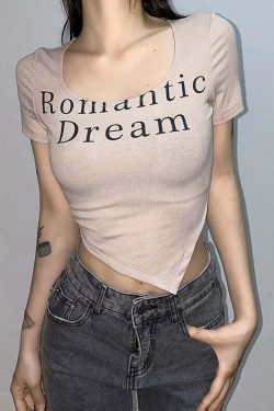 Romantic Dream Graphic Tee - Y2K Summer, 90s Grunge, Retro Style, Pastel Goth, Y2K Popstar Outfit