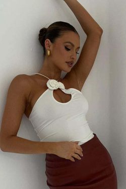 Romina One Shoulder Top - Y2K Summer, 90s Grunge, Retro, Pastel Goth, Y2K Party Outfits