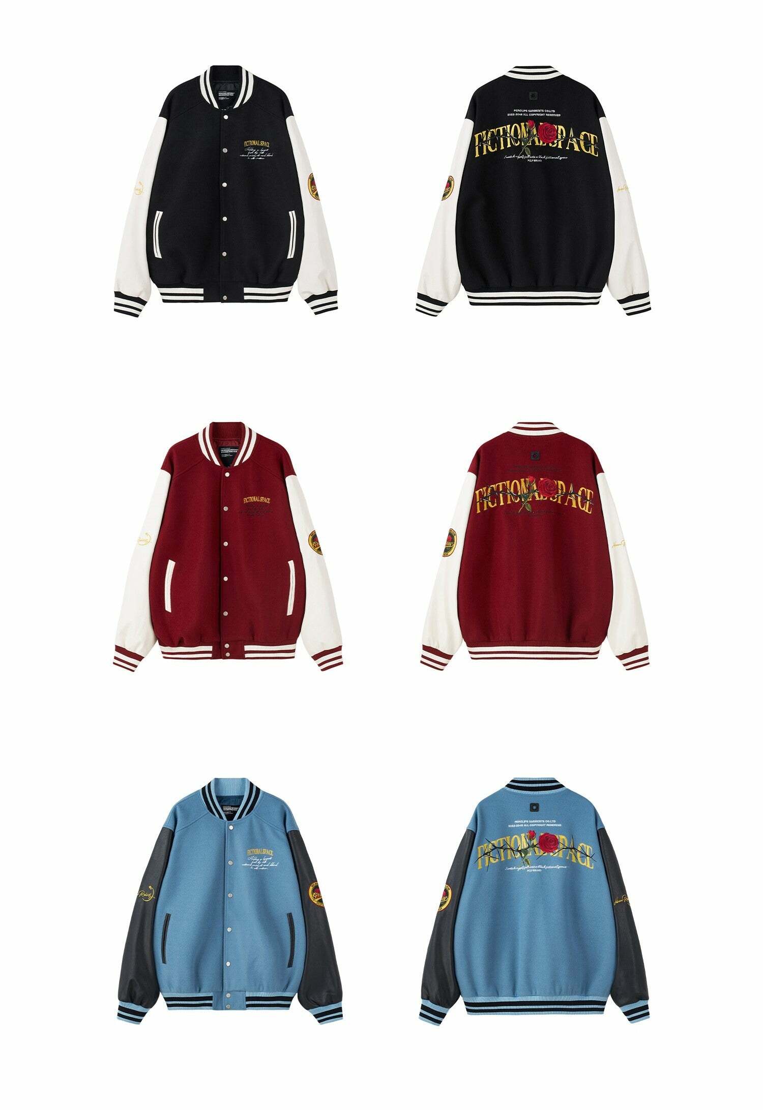 Roses & Thorns' Varsity Jacket - Y2K Grunge, 90s Fashion, Retro Style, Summer Y2K Out