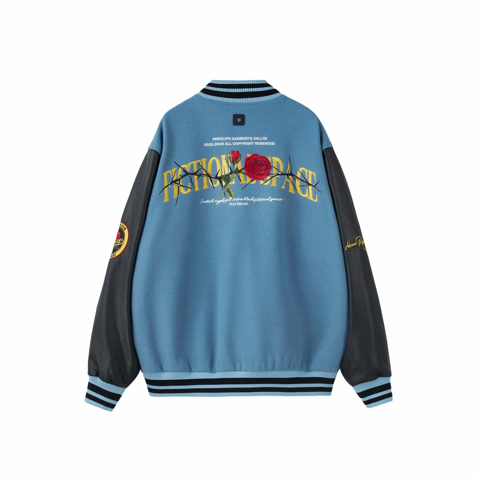 Roses & Thorns' Varsity Jacket - Y2K Grunge, 90s Fashion, Retro Style, Summer Y2K Out