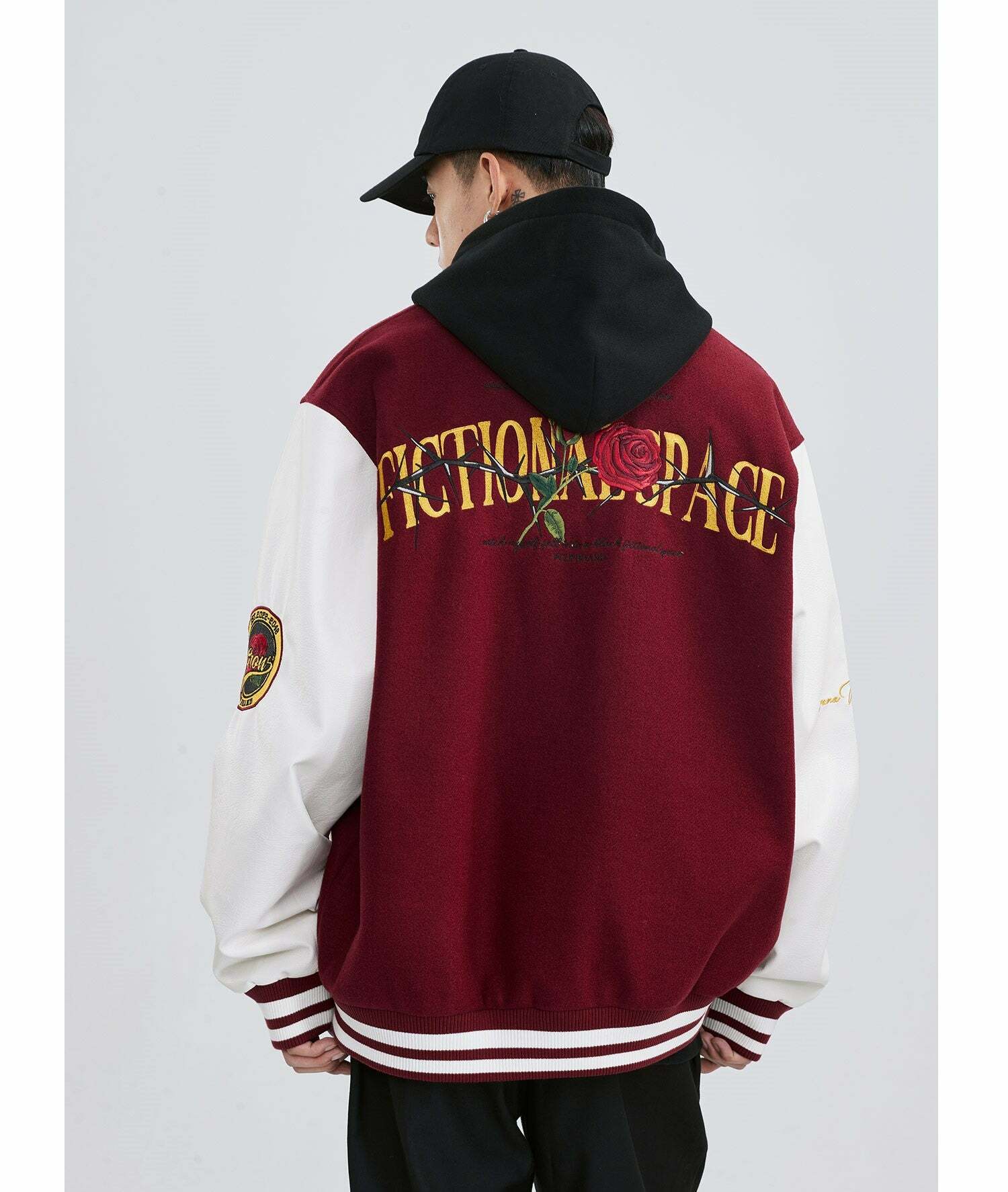 Roses & Thorns' Varsity Jacket - Y2K Grunge, 90s Fashion, Retro Style, Summer Y2K Out