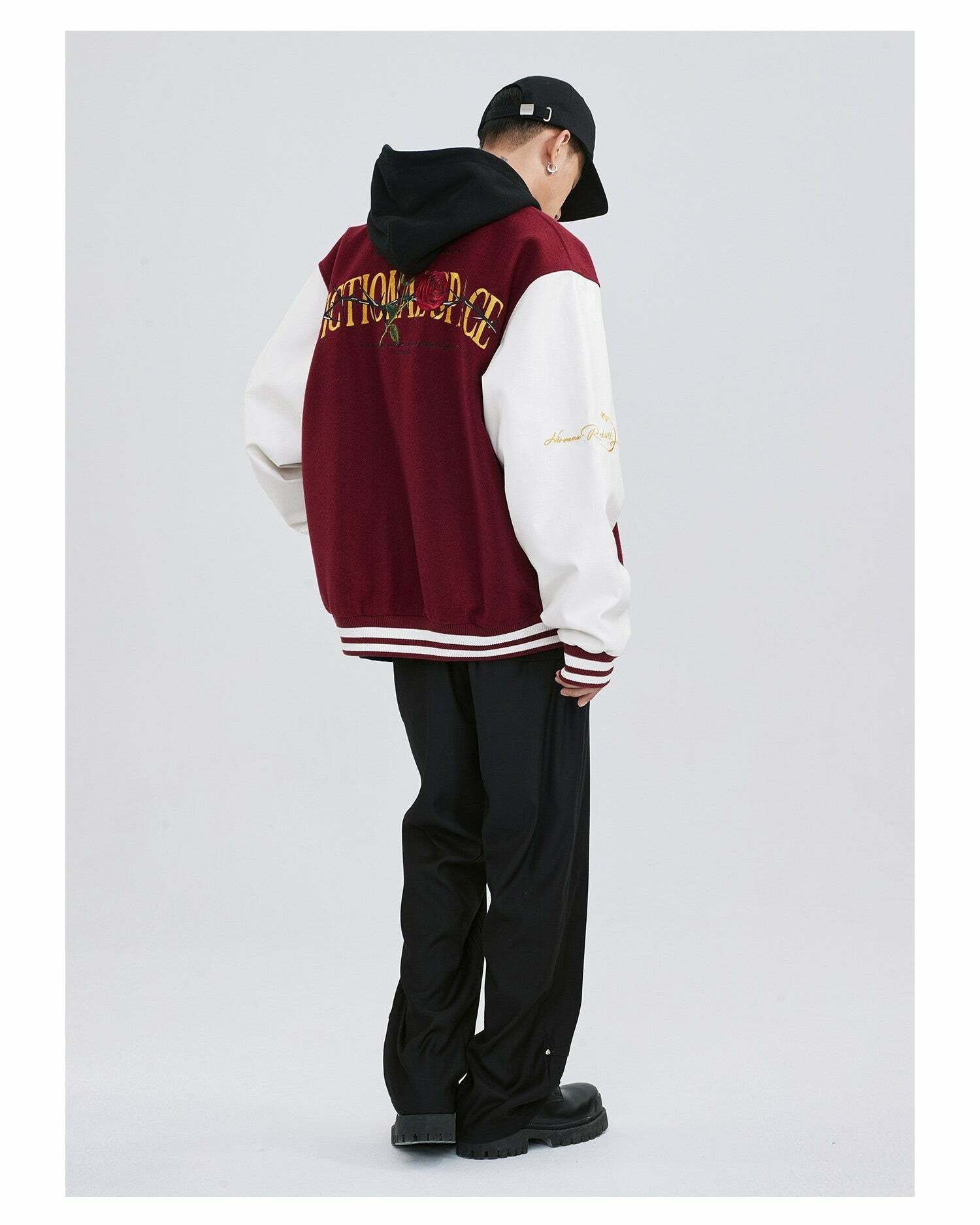 Roses & Thorns' Varsity Jacket - Y2K Grunge, 90s Fashion, Retro Style, Summer Y2K Out