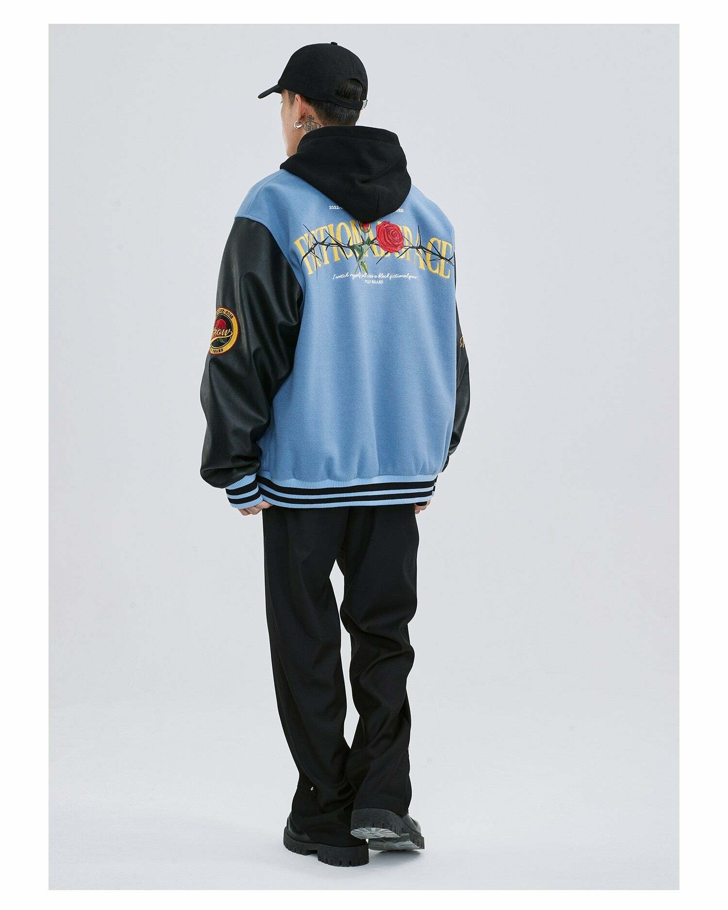 Roses & Thorns' Varsity Jacket - Y2K Grunge, 90s Fashion, Retro Style, Summer Y2K Out