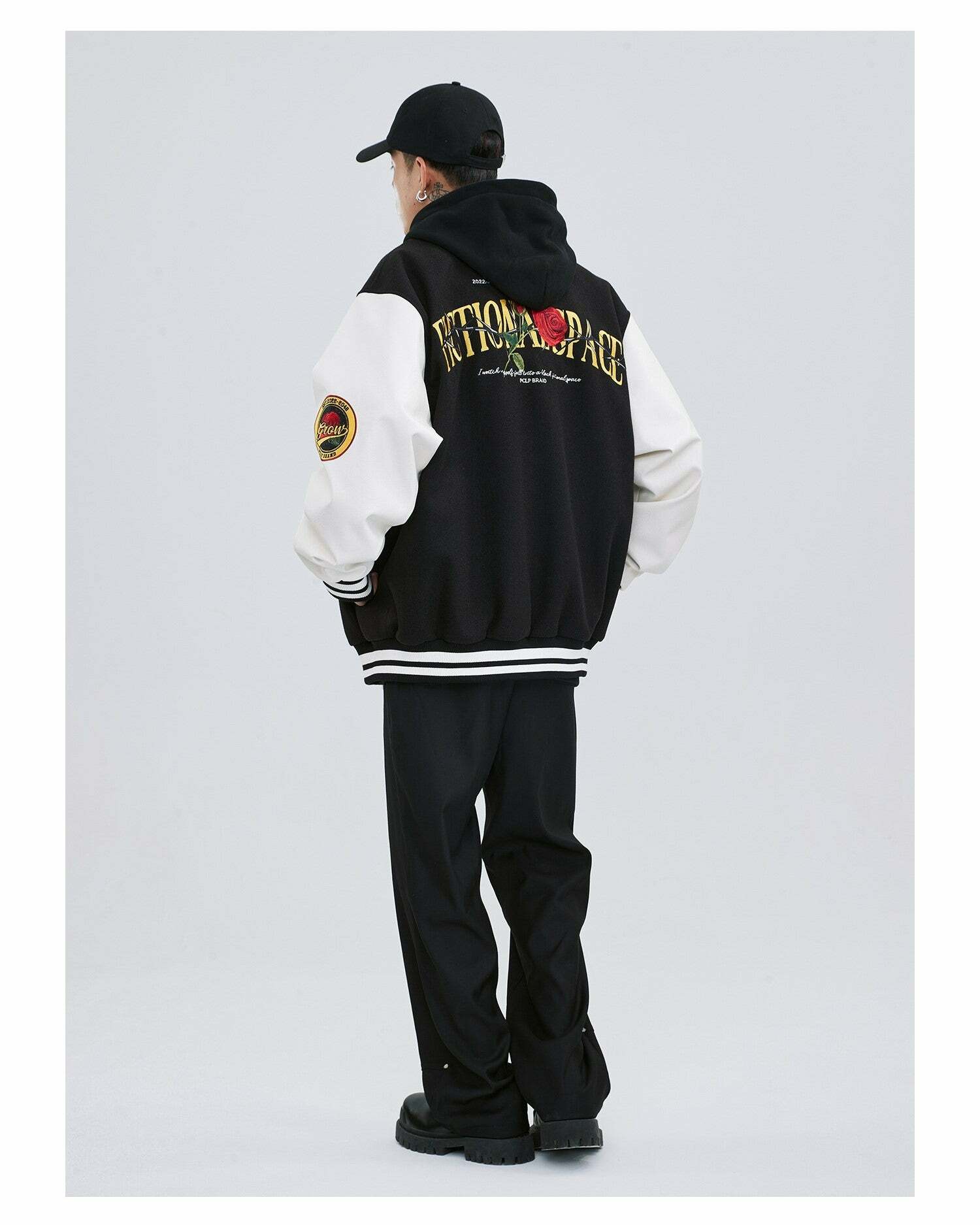 Roses & Thorns' Varsity Jacket - Y2K Grunge, 90s Fashion, Retro Style, Summer Y2K Out