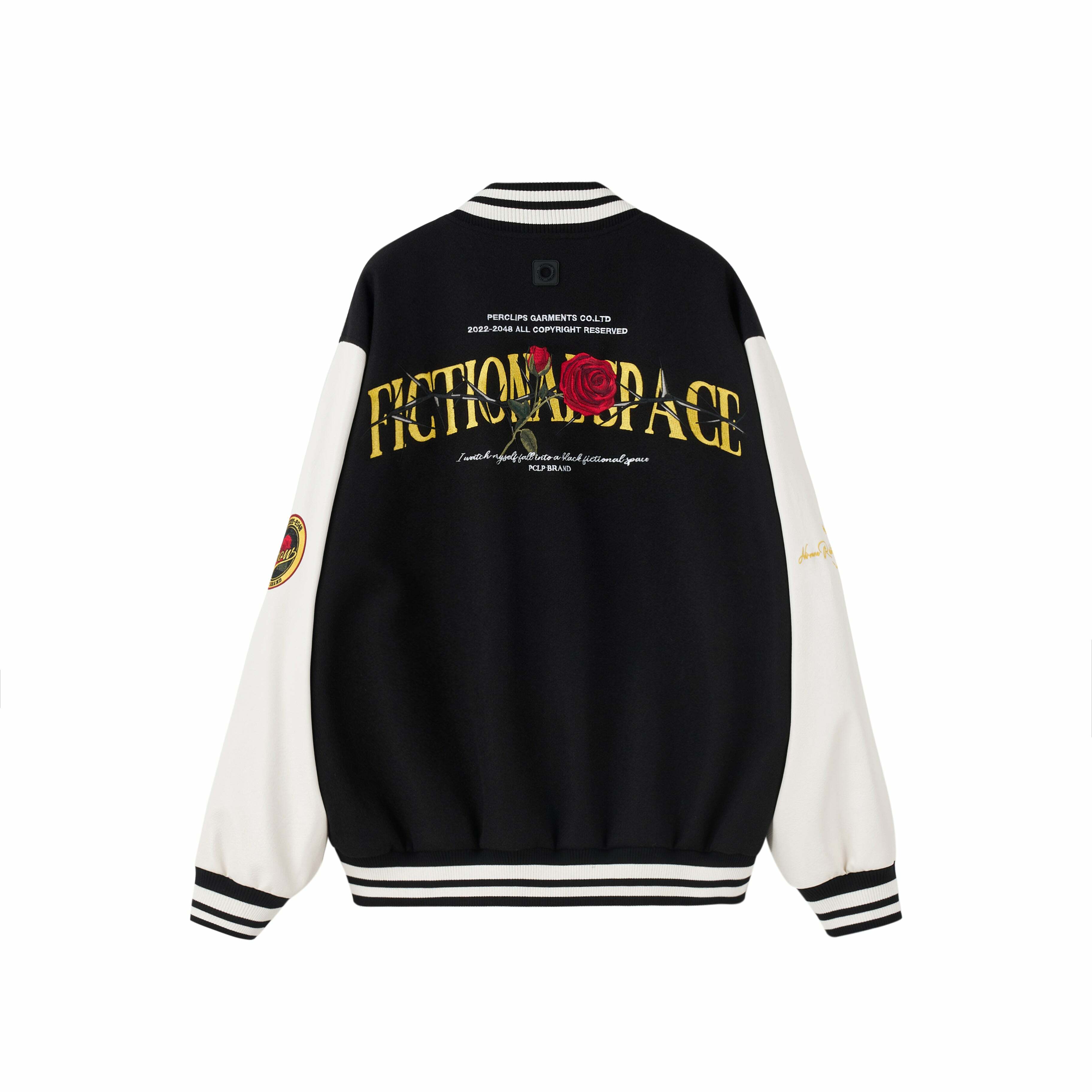 Roses & Thorns' Varsity Jacket - Y2K Grunge, 90s Fashion, Retro Style, Summer Y2K Out