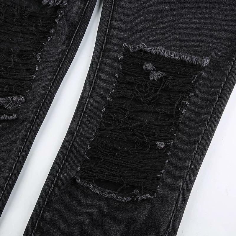 Roxi Gray Jeans ? Y2K Summer & 90s Grunge Fashion - Perfect for Retro, Club, and Party Outfits